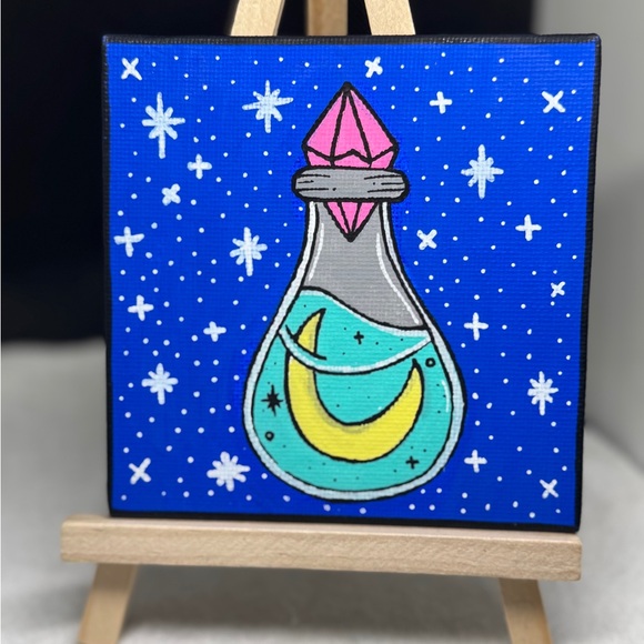 Enchanting Blue and Pink Potion Art Canvas - Picture 4 of 4